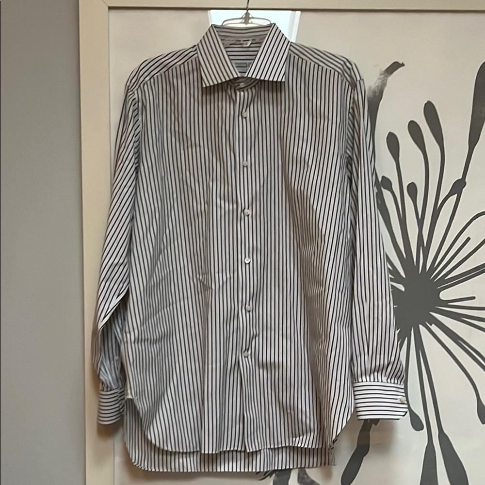 ZILLI Men’s brown and blue striped shirt ITALY